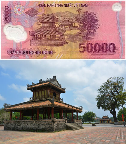 The famous Vietnamese attractions described on Vietnam currency